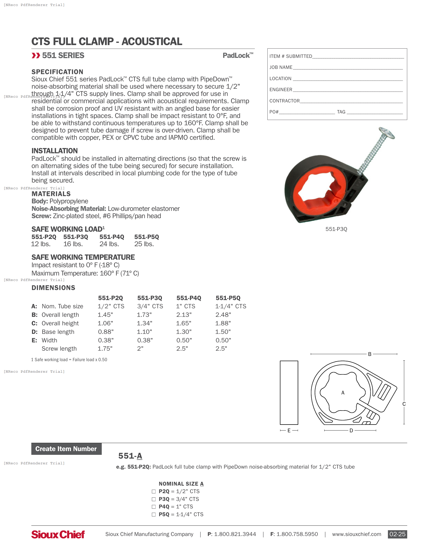 551-PQ SERIES - PIPEDOWN PADLOCK - SPECSHEET.PDF Specification Document